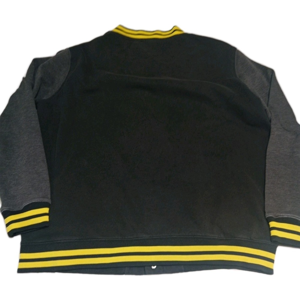 DC Comics Batman Varsity Jacket XL Black Yellow Snap Front‎ Long Sleeve Bomber - Picture 9 of 13